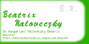 beatrix maloveczky business card